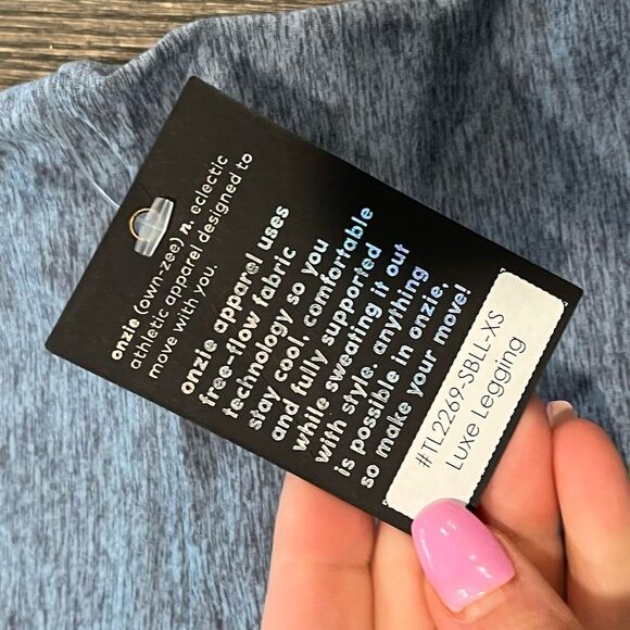 NWT Tonal Onzie Luxe Leggings Heathered Blue Size XS - Picture 3 of 6